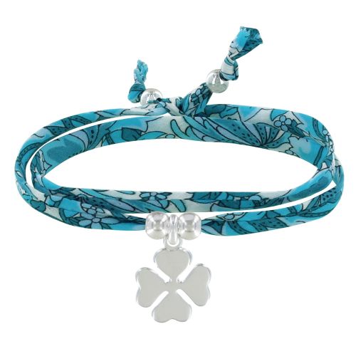 Bracelet Double Tour Lien liberty et Trèfle Argent 925 - Colors - LES POULETTES BIJOUX - Modalova