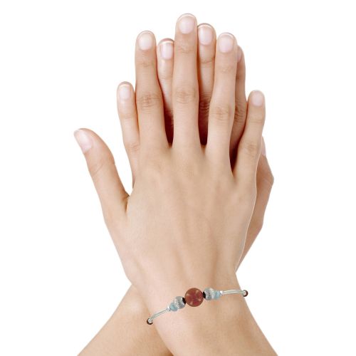 Bracelet Elastique Tubes Argent Rhodié Deux Anneaux de Larimar - LES POULETTES BIJOUX - Modalova