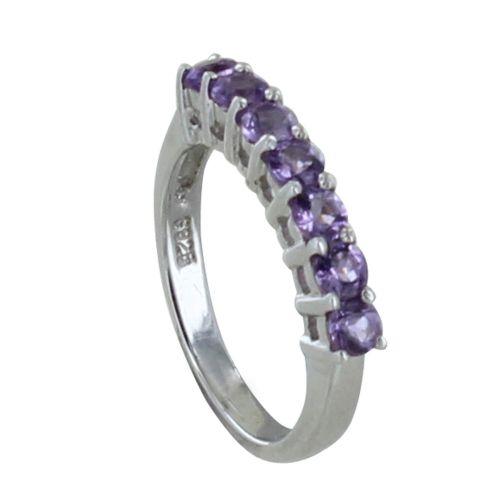 Bague Argent 925 Rhodié Alliance Améthyste - taille 50 - LES POULETTES BIJOUX - Modalova