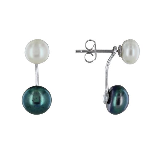 Boucles d'Oreilles Clou Argent Une Perle de Culture Blanche et - LES POULETTES BIJOUX - Modalova