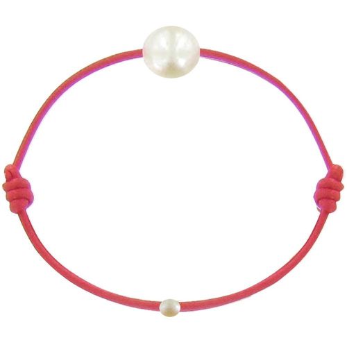 Bracelet La Perle de Culture Blanche des Poulettes - Classics - Rouge - LES POULETTES BIJOUX - Modalova