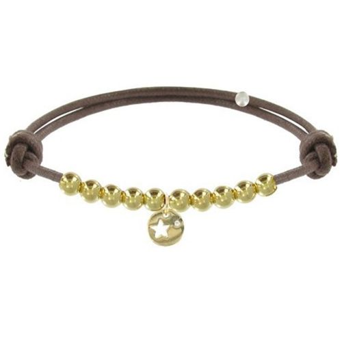 Bracelet Lien Médaille Etoile et Perles Plaquées Or - Classics - LES POULETTES BIJOUX - Modalova