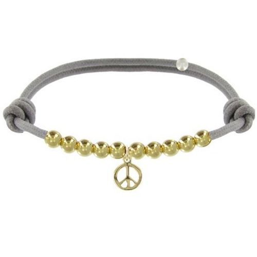 Bracelet Médaille Peace and Love et Perles Plaquées Or - Classi - LES POULETTES BIJOUX - Modalova