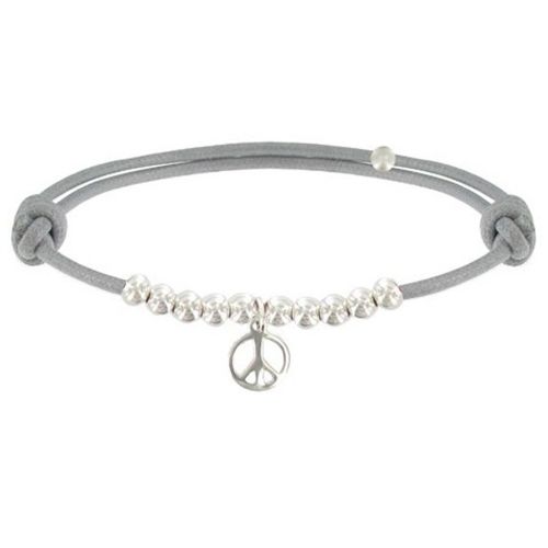 Bracelet Médaille Peace and Love et Perles en Argent 925 - Clas - LES POULETTES BIJOUX - Modalova