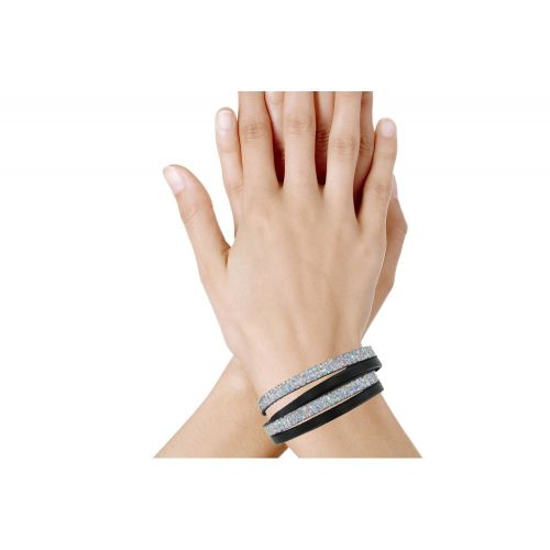 Bracelet Cuir Deux Lanières et Paillettes Fermoir Acier Inoxyda - LES POULETTES BIJOUX - Modalova