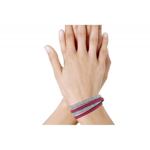 Bracelet Cuir Deux Lanières et Paillettes Fermoir Acier Inoxyda - LES POULETTES BIJOUX - Modalova