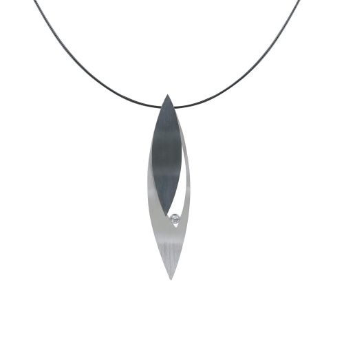 Collier 925 Feuilles 925 Oxydé et Strass - Petit - LES POULETTES BIJOUX - Modalova