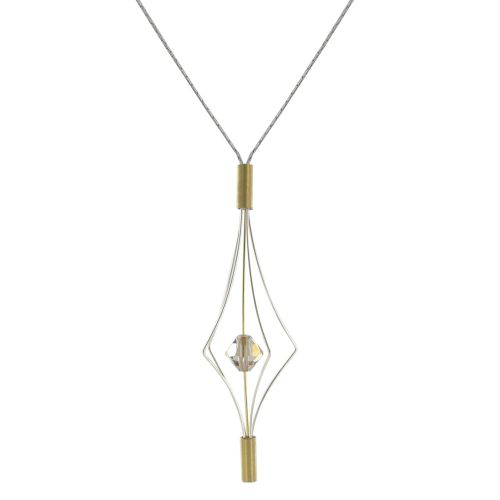 Collier Argent 925 et Plaqué Or Lanterne et Cristal - Grand Mod - LES POULETTES BIJOUX - Modalova