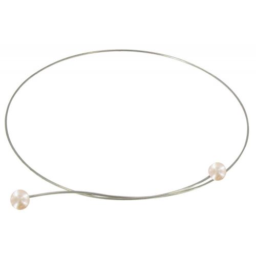 Collier Ras de Cou Argent 2 Perles de Culture 6 mm - Classics - Marron foncé - LES POULETTES BIJOUX - Modalova