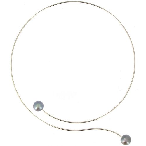 Collier Ras de Cou Argent 925 2 Perles de Culture 11 mm - Classics - LES POULETTES BIJOUX - Modalova