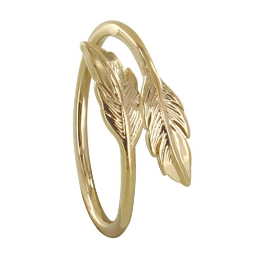 Bague Plaqué Double Plume - taille 62 - LES POULETTES BIJOUX - Modalova