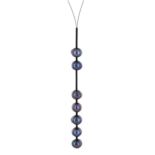 Collier Câble Acier Perles de Culture 2 + 5 Perles 9mm - Classi - LES POULETTES BIJOUX - Modalova