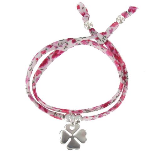 Bracelet Double Tour Lien liberty et Trèfle Argent 925 - Classi - LES POULETTES BIJOUX - Modalova