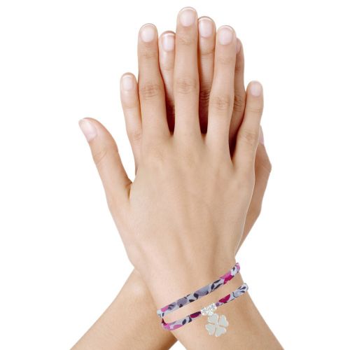Bracelet Double Tour Lien liberty et Trèfle Argent 925 - Colors - LES POULETTES BIJOUX - Modalova