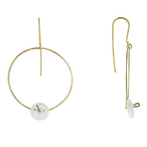 Boucles d'Oreilles Créoles en Laiton Pâte de Verre - Classics - LES POULETTES BIJOUX - Modalova