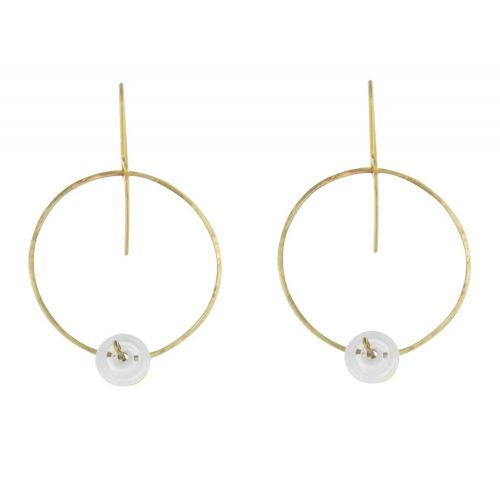 Boucles d'Oreilles Créoles en Laiton Pâte de Verre - Classics - LES POULETTES BIJOUX - Modalova