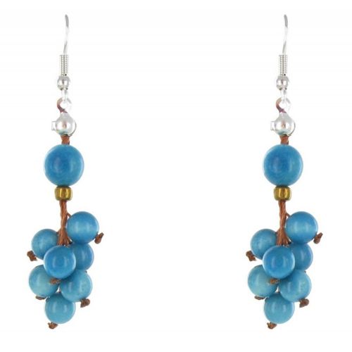 Boucles d'Oreilles Bouquet de Perles de Tagua - Classics - Turq - LES POULETTES BIJOUX - Modalova