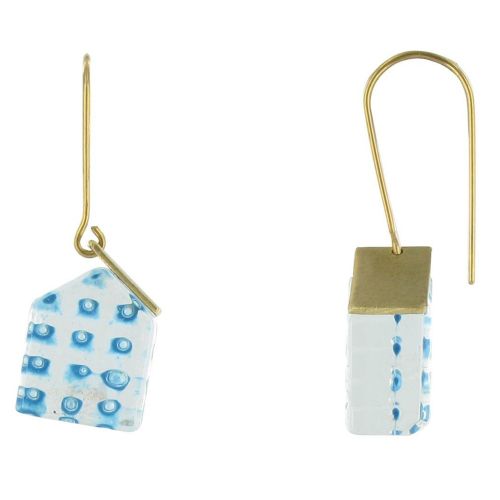 Boucles d'Oreilles Sweet Home Laiton et Pâte de Verre - Classic - LES POULETTES BIJOUX - Modalova