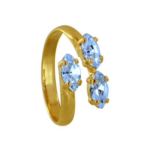 Bague Laiton Doré Trois Strass - taille 56 - LES POULETTES BIJOUX - Modalova