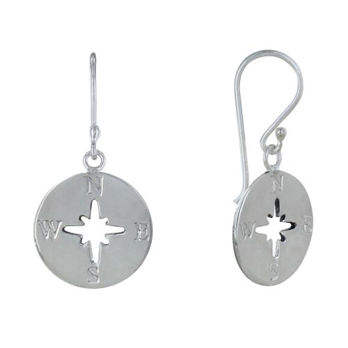 Boucles d'Oreilles Médaille Ronde Rose des Vents Ajourée - LES POULETTES BIJOUX - Modalova