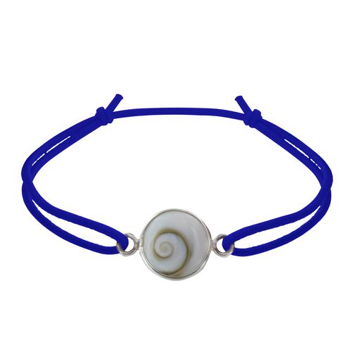 Bracelet Lien Elastique Oeil de Sainte Lucie Rond - Bleu - LES POULETTES BIJOUX - Modalova