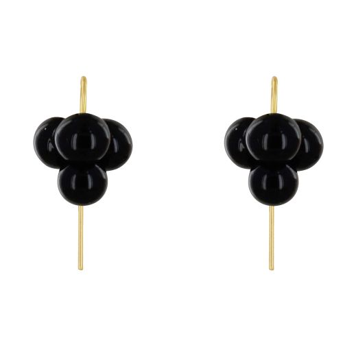 Boucles d'Oreilles Crochet Laiton et Bouquet de Perles de Verre - LES POULETTES BIJOUX - Modalova