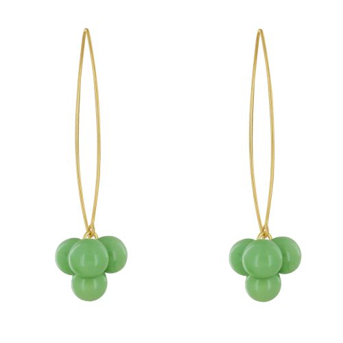 Boucles d'Oreilles Grand Crochet Laiton et Bouquet de Perles de - LES POULETTES BIJOUX - Modalova