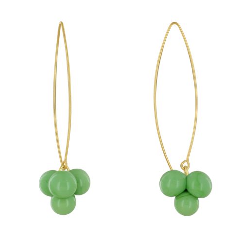 Boucles d'Oreilles Grand Crochet Laiton et Bouquet de Perles de - LES POULETTES BIJOUX - Modalova
