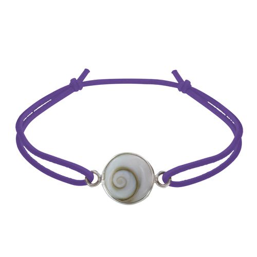 Bracelet Lien Elastique Oeil de Sainte Lucie Rond - Violet - LES POULETTES BIJOUX - Modalova
