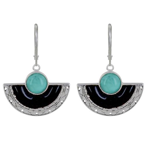 Boucles d'Oreilles Argent 925 Eventail de Corne et Perle de Lar - LES POULETTES BIJOUX - Modalova
