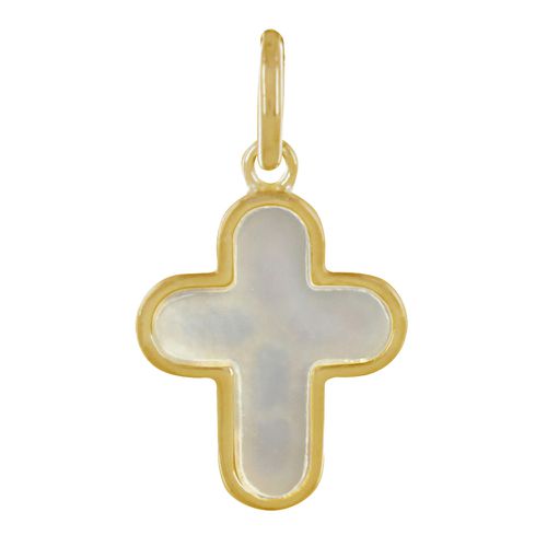 Pendentif Plaqué Or Croix de Nacre - Petit Modèle - LES POULETTES BIJOUX - Modalova