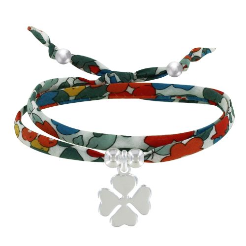 Bracelet Double Tour Lien liberty et Trèfle Argent 925 - Classi - LES POULETTES BIJOUX - Modalova