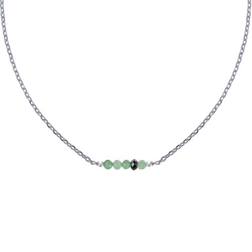 Collier Chaine Argent 925 Rhodié Quatre Perles Facettées d'Aven - LES POULETTES BIJOUX - Modalova