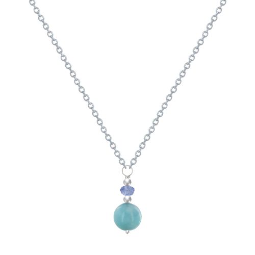 Collier Chaine Argent Tanzanite Facettée et Petite Perle de Lar - LES POULETTES BIJOUX - Modalova