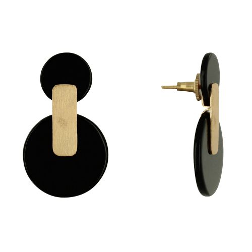 Boucles d'Oreilles Laiton Doré Un Petit et Un Grand Disque Colo - LES POULETTES BIJOUX - Modalova