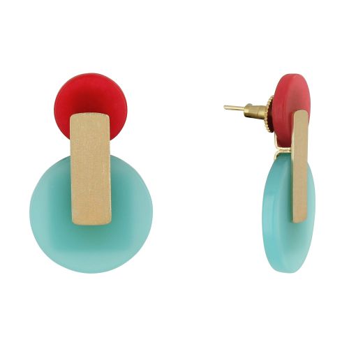 Boucles d'Oreilles Laiton Doré Un Petit et Un Grand Disque Colo - LES POULETTES BIJOUX - Modalova