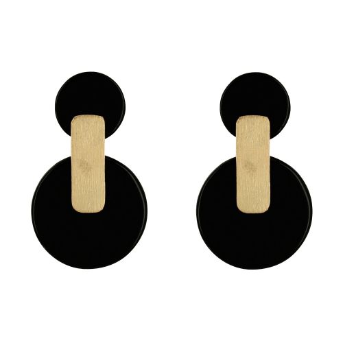 Boucles d'Oreilles Laiton Doré Un Petit et Un Grand Disque Colo - LES POULETTES BIJOUX - Modalova