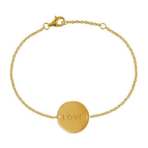 Bracelet Plaqué Médaille Ronde Love - LES POULETTESBIJOUX - Modalova