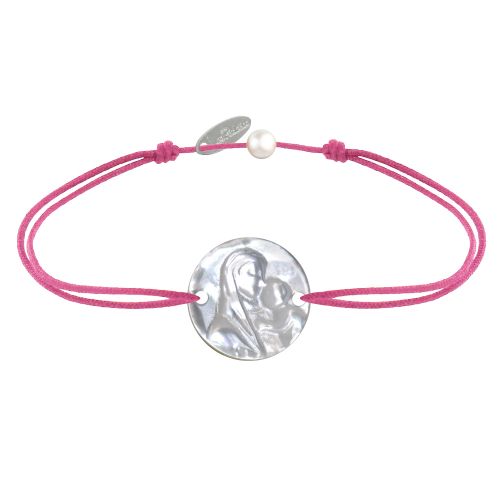 Bracelet Lien Médaille de Nacre Ronde Vierge à l'Enfant - Fuchs - LES POULETTES BIJOUX - Modalova