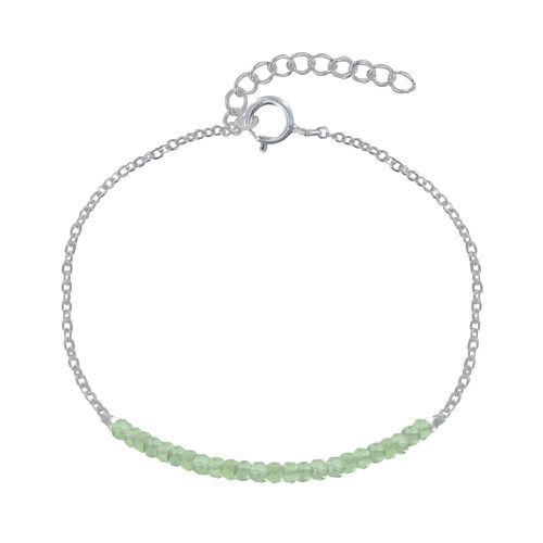 Bracelet Argent Chaine et Perles Facettées de Péridot - LES POULETTES BIJOUX - Modalova