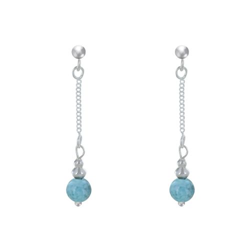 Boucles d'Oreilles Argent Chainette Perle Iconic Argent et Perl - LES POULETTES BIJOUX - Modalova