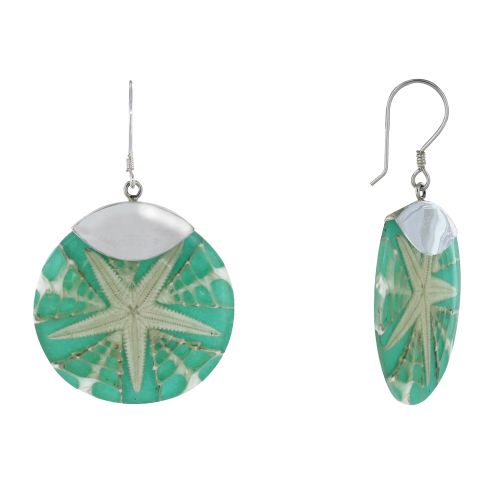 Boucles d'Oreilles Argent 925 Disque Etoile de Mer - LES POULETTES BIJOUX - Modalova