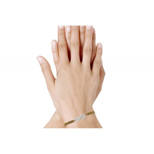 Bracelet Argent 925 Infini et Strass Lien Tréssé - Classics - LES POULETTES BIJOUX - Modalova