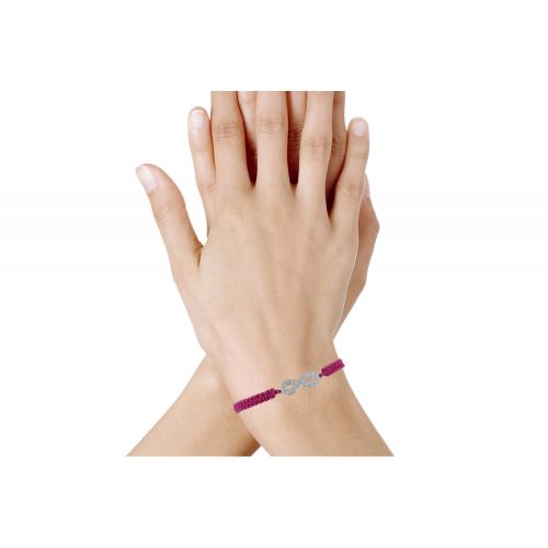 Bracelet Argent 925 Infini et Strass Lien Tréssé - Classics - F - LES POULETTES BIJOUX - Modalova