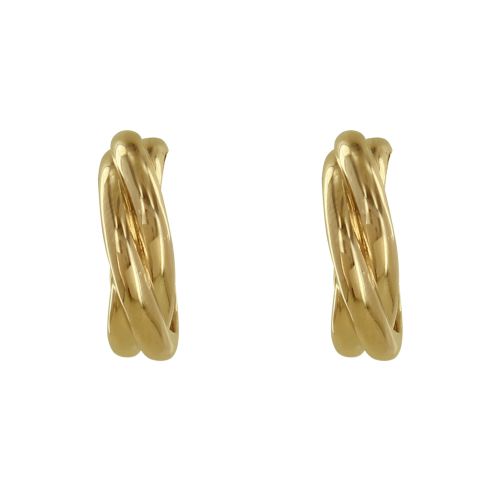 Boucles d'Oreilles Plaqué Demi Créoles Trois Rangs Entrelacés - LES POULETTES BIJOUX - Modalova