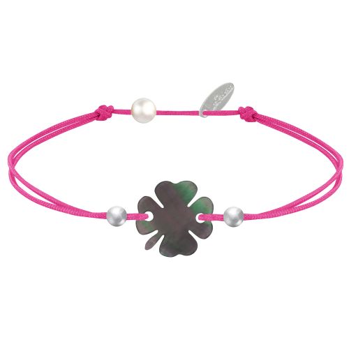 Bracelet Trèfle Nacre Grise et Perles d'Argent 925 - Classics - Fuchsia - LES POULETTES BIJOUX - Modalova