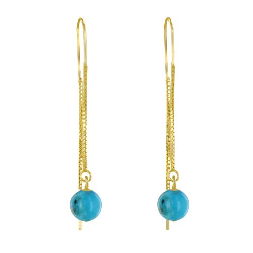 Boucles d'Oreilles Chainette Argent Doré et Perles de - LES POULETTES BIJOUX - Modalova
