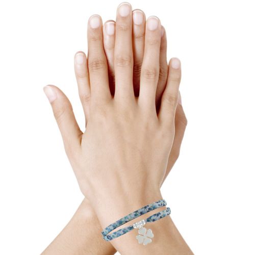 Bracelet Double Tour Lien liberty et Trèfle Argent 925 - Colors - LES POULETTES BIJOUX - Modalova