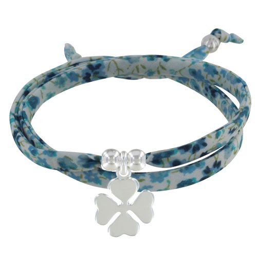 Bracelet Double Tour Lien liberty et Trèfle Argent 925 - Colors - LES POULETTES BIJOUX - Modalova