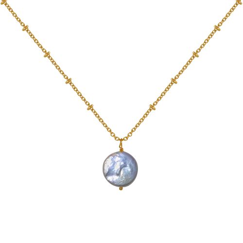 Collier Plaqué Perle de Nacre Plate - LES POULETTES BIJOUX - Modalova